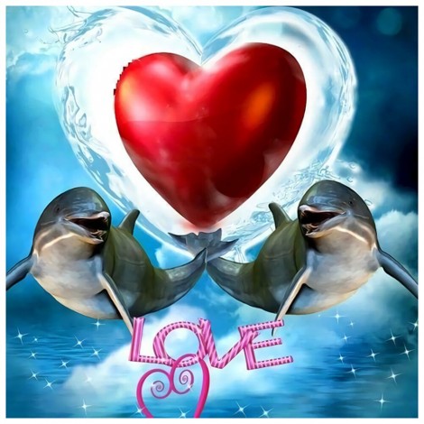 Love Dolphin-Full Round Diamond Painting