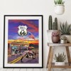 US 66 Motorcycle - Full Round Diamond Painting