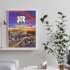 US 66 Motorcycle - Full Round Diamond Painting