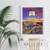 US 66 Motorcycle - Full Round Diamond Painting