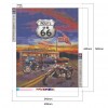 US 66 Motorcycle - Full Round Diamond Painting