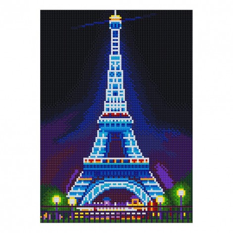 Luminous Iron Tower- Full Round Diamond Painting