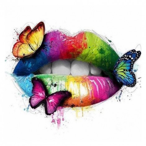 Graffiti Lip-Full Round Diamond Painting