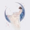 Girl Moon-Full Round Diamond Painting