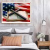 US Flag Cross Bible-Full Round Diamond Painting