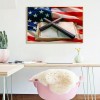 US Flag Cross Bible-Full Round Diamond Painting