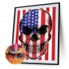 Stars Stripes Skull -Full Round Diamond Painting