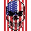 Stars Stripes Skull -Full Round Diamond Painting