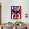 Stars Stripes Skull -Full Round Diamond Painting