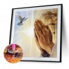 Praying Hands Dove-Full Round Diamond Painting