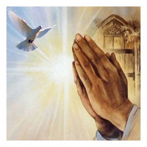 Praying Hands Dove-Full Round Diamond Painting