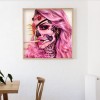 Skull Woman -Full Round Diamond Painting