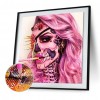 Skull Woman -Full Round Diamond Painting