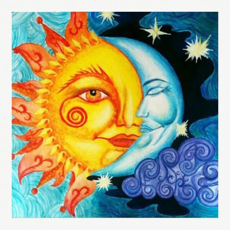 Sun and Moon - Full Round Diamond Painting