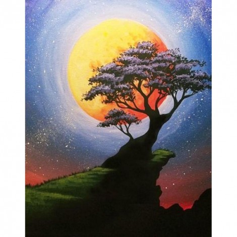 Moon Tree - Full Round Diamond Painting