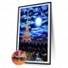 Moon Eiffel Tower -Full Round Diamond Painting