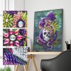 Skull Flower -Partial Round Diamond Painting