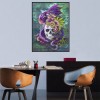 Skull Flower -Partial Round Diamond Painting