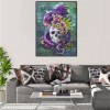 Skull Flower -Partial Round Diamond Painting