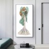 Green Wing Dress Lady- Full Round Diamond Painting