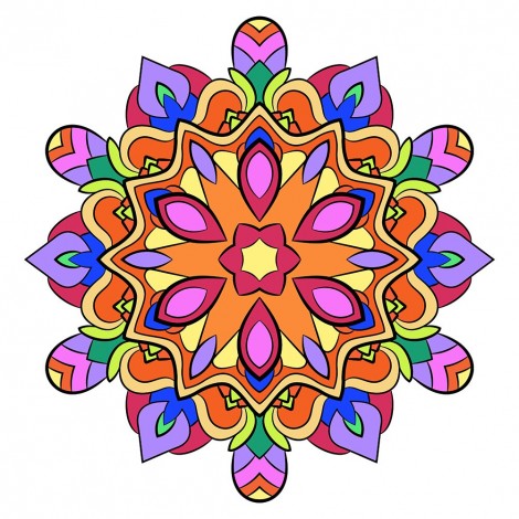 Mandala Flower- Full Round Diamond Painting