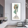 Green Wing Dress Lady- Full Round Diamond Painting