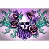 Skull Flower- Full Round Diamond Painting