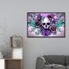 Skull Flower- Full Round Diamond Painting