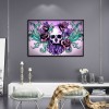 Skull Flower- Full Round Diamond Painting