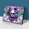 Skull Flower- Full Round Diamond Painting