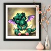 Cute Winged Dinosaur- Full Round Diamond Painting