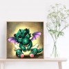 Cute Winged Dinosaur- Full Round Diamond Painting