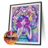 Painted Girl- Full Round Diamond Painting