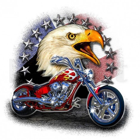 Motorcycle Eagle - Full Round Diamond Painting