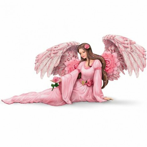 Pink Angel Dress Lady - Full Round Diamond Painting