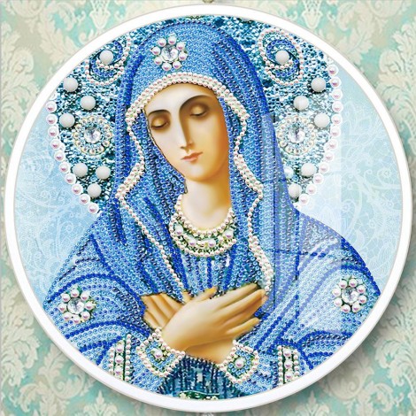 Virgin Mary Mural Pink Tassel Special Shape DIY Diamond Painting Home Decor