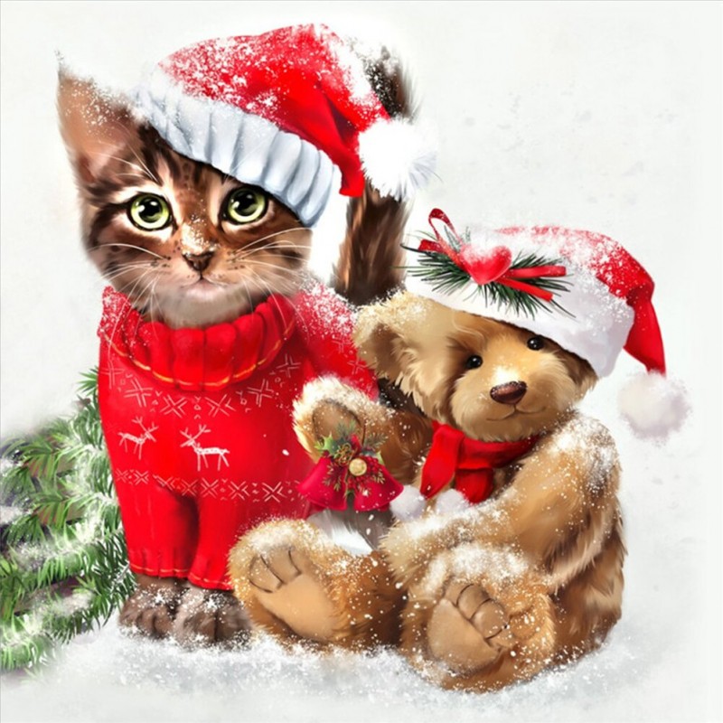 Christmas Cat Bear-F...