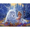 Lion and Beauty - Full Round Diamond Painting(40x50cm)