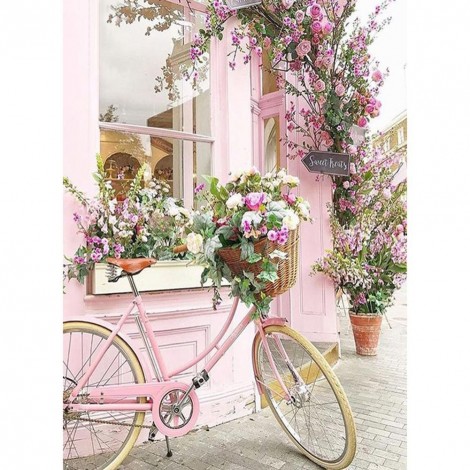 Flower Bike - Full Square Diamond Painting(40x50cm)