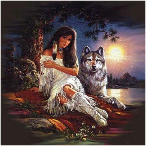 Wolf Beauty- Full Round Diamond Painting