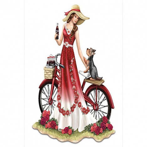 Dress Lady Bike - Full Round Diamond Painting