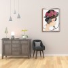 Woman with Flower Hat- Full Round Diamond Painting