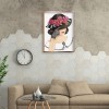 Woman with Flower Hat- Full Round Diamond Painting