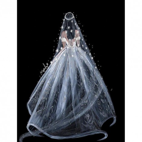 Wedding Dress - Full Round Diamond Painting