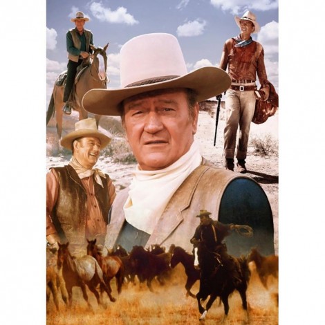 Cowboy John Wayne - Full Round Diamond Painting