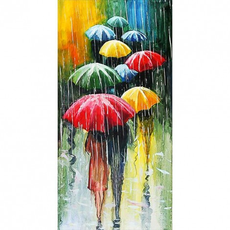 Umbrella People - Full Round Diamond Painting(85*45cm)