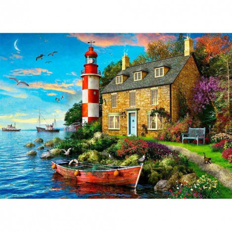 Seaside House - Full Round Diamond Painting