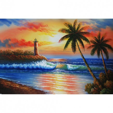 Seaside Lighthouse - Full Round Diamond Painting