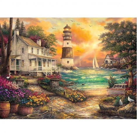 Sea Lighthouse - Full Round Diamond Painting