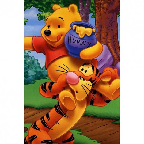 Honey Bear Tiger-Full Round Diamond Painting